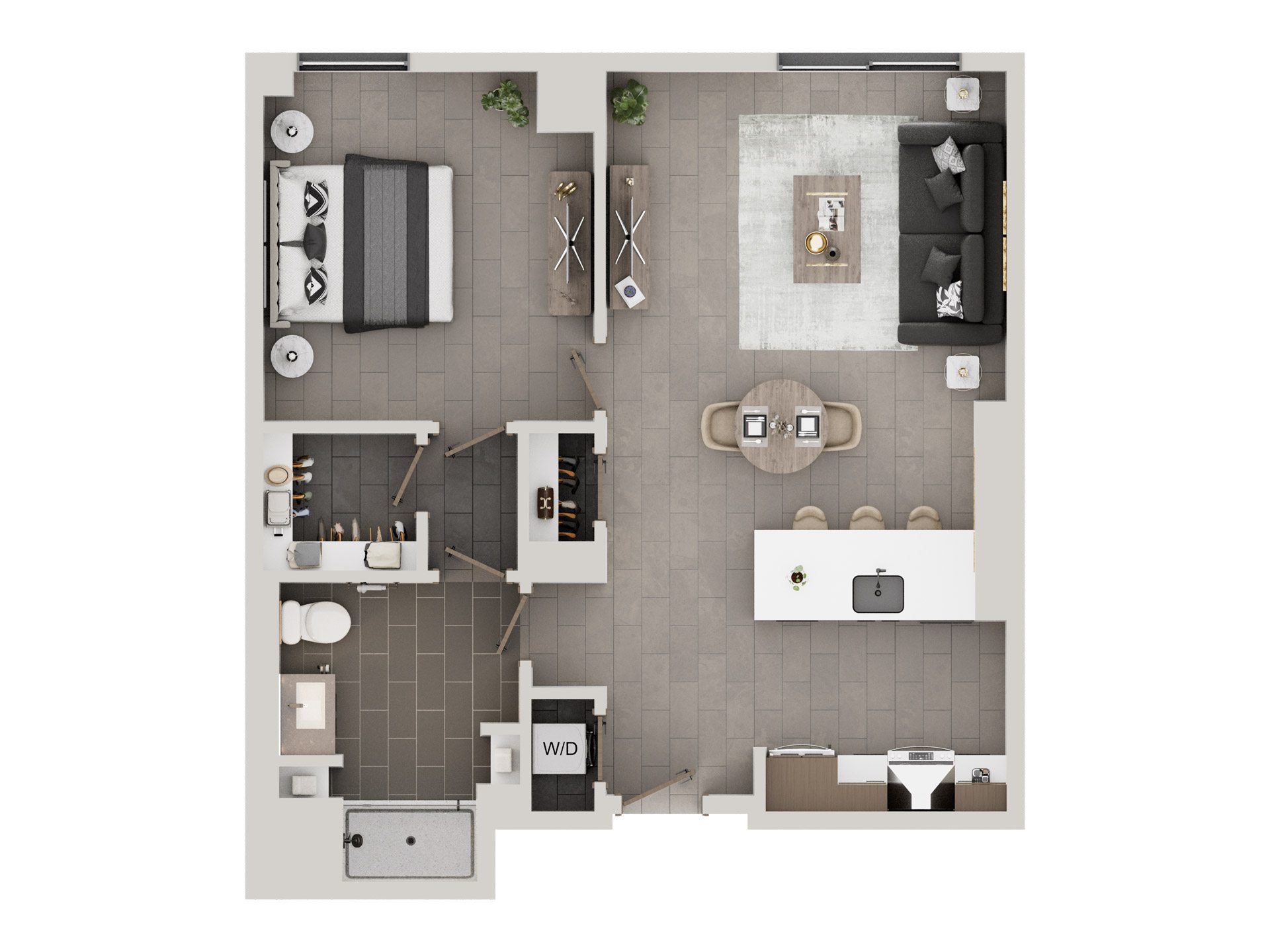 3D floor plan image for apartment U609 at Randolph Perimeter